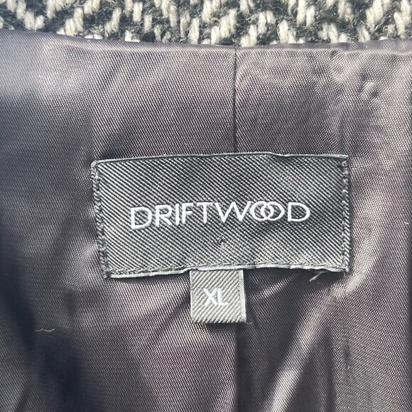 Driftwood Herringbone Tweed Wool Multi Mixed Print Boxy Blazer Size XL - Picture 6 of 10